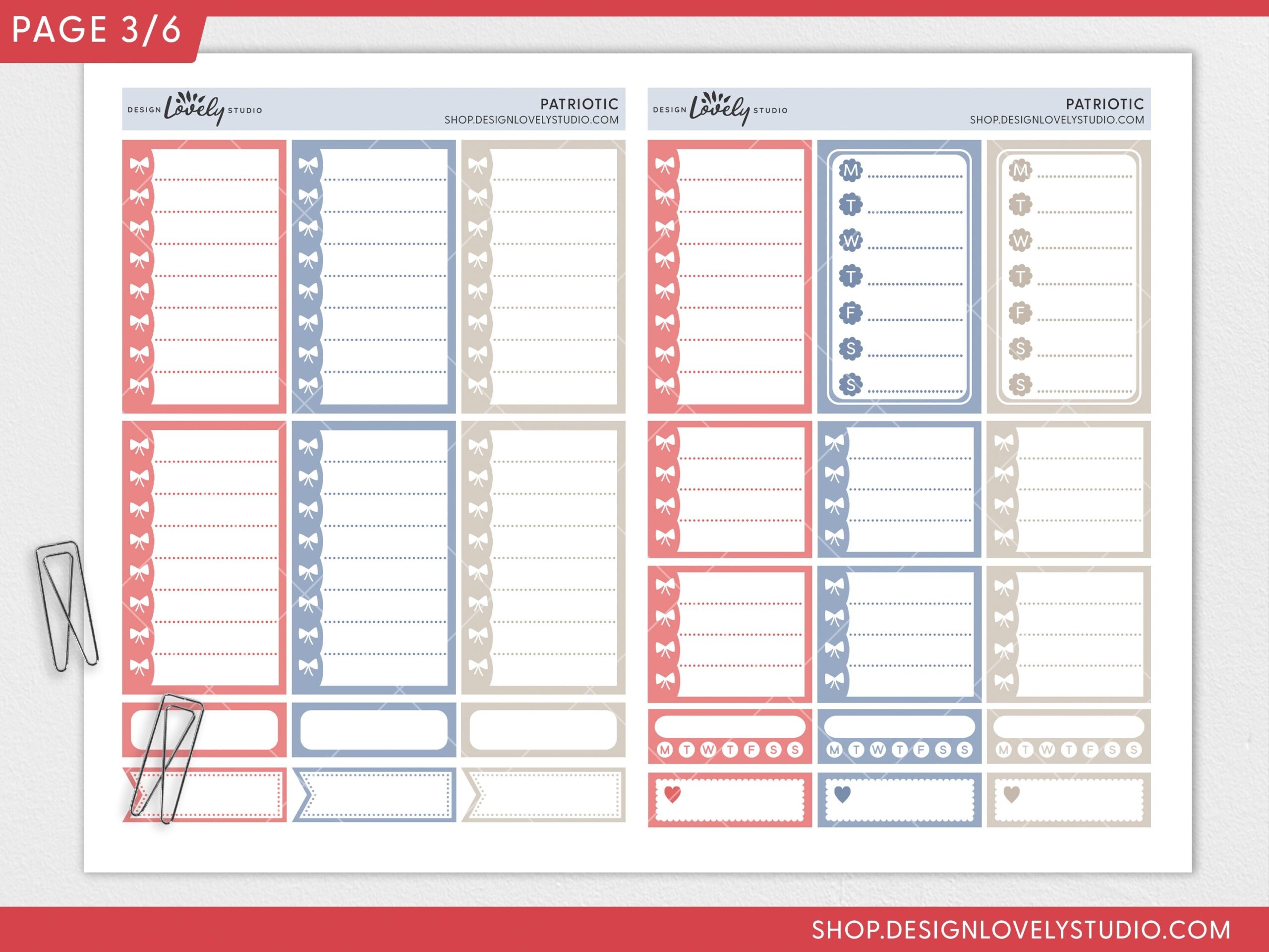 Printable Weekly Planner Patriotic