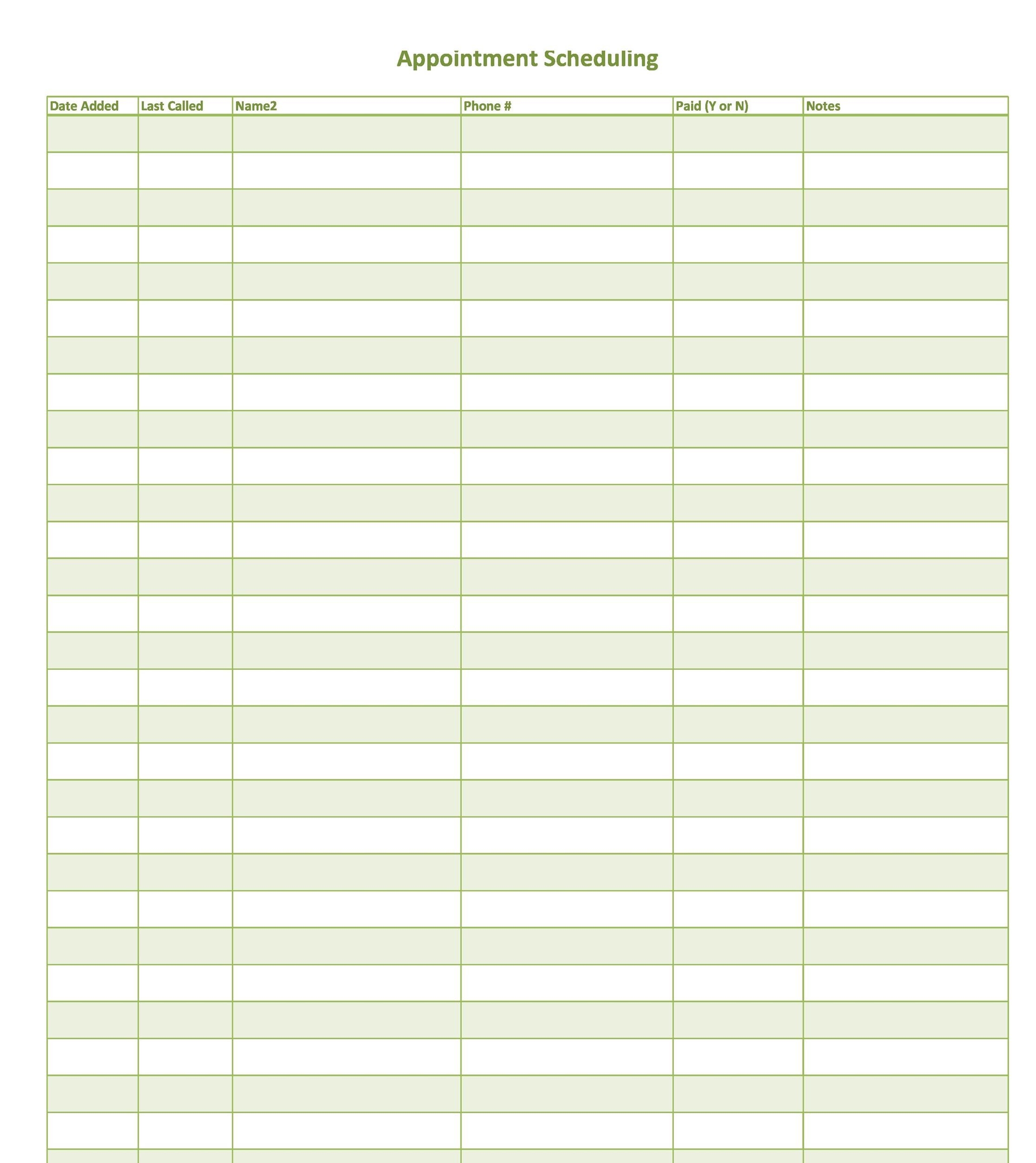 Printable Appointment Schedule Free Printable Appointment Schedule Free