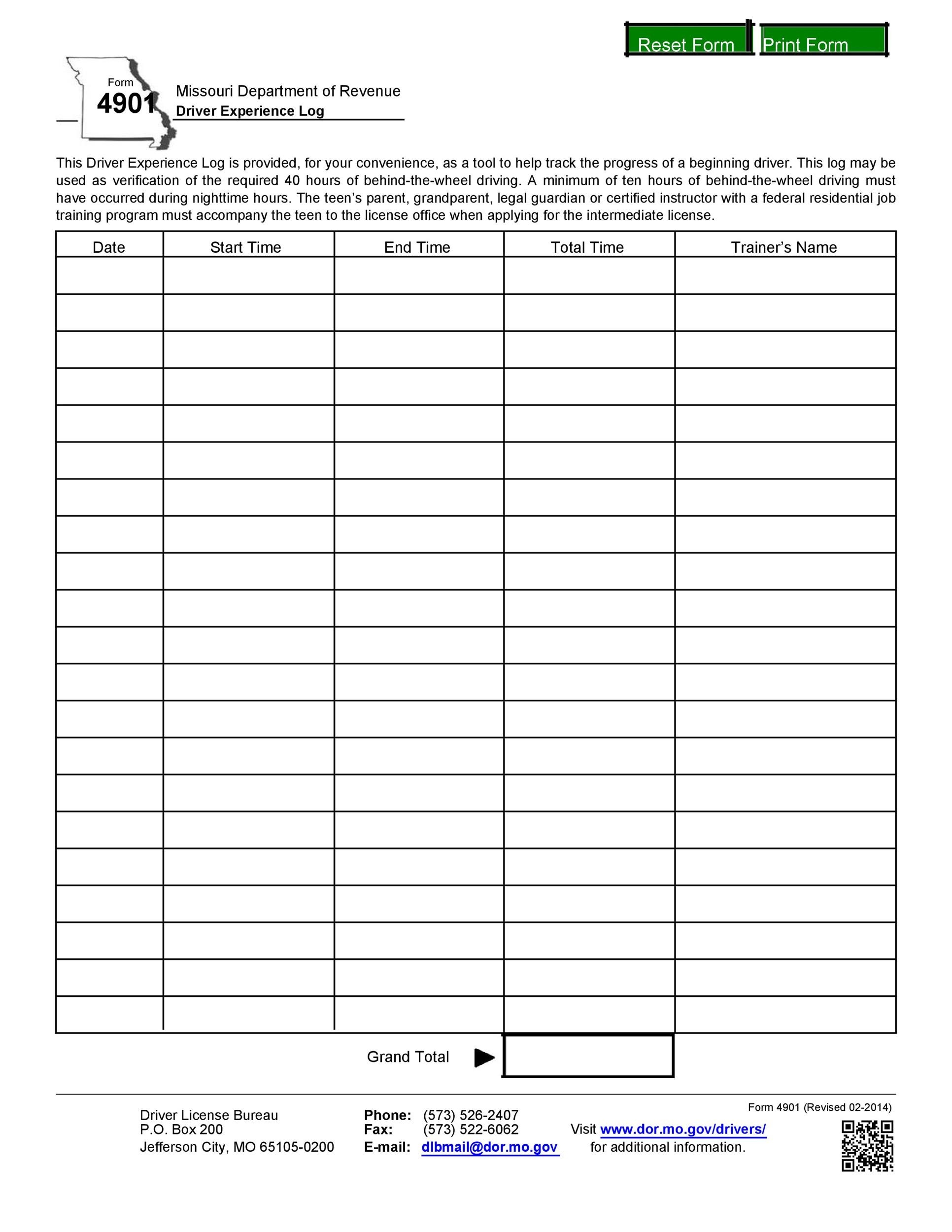 50 Printable Driver s Daily Log Books Templates Examples 