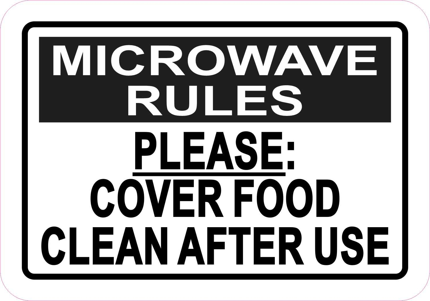 5in X 3 5in Microwave Rules Magnet Magnetic Business Sign EBay