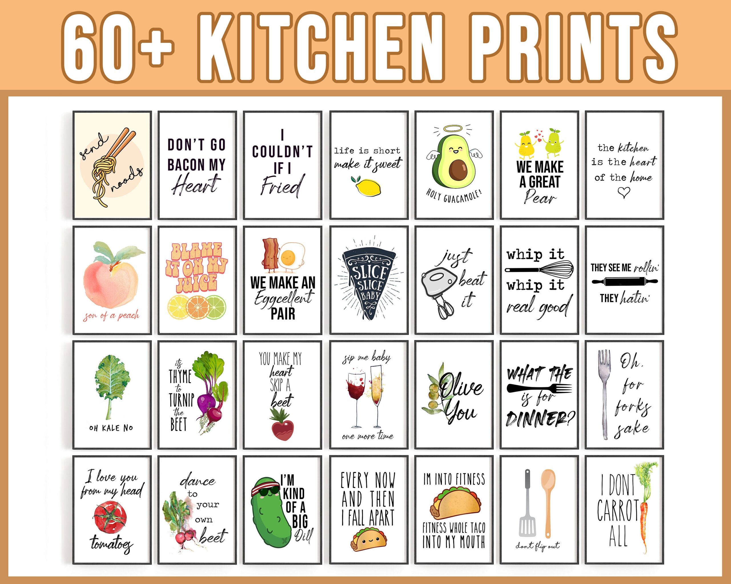 60 Kitchen Prints Set Food Pun Signs Set Of 60 Funny Kitchen Printables Cute Printable Wall Art Cute Kitchen Decor Food Print Wall Art Etsy 60 Kitchen Prints Set Food Pun Signs Set Of 60 Funny Kitchen Printables Cute Printable Wall Art Cute Kitchen Decor Food Print Wall Art Etsy