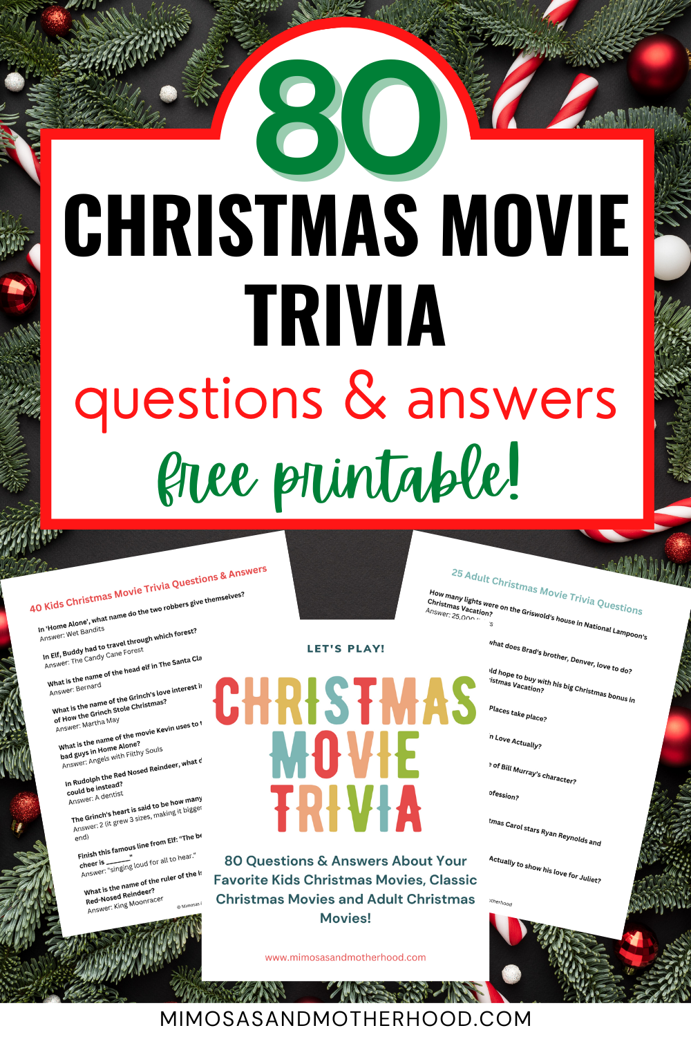 80 Christmas Movie Trivia Questions And Answers Free Printable Mimosas Motherhood