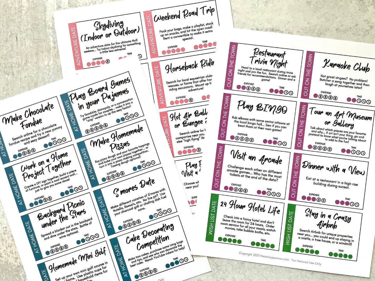 94 Date Night Ideas To Add To Your Date Jar Free Printable List 94 Date Night Ideas To Add To Your Date Jar Free Printable List