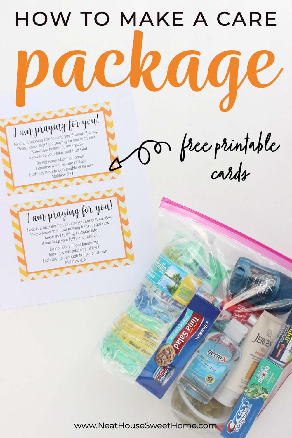 Printable Care Packages List For Homeless
