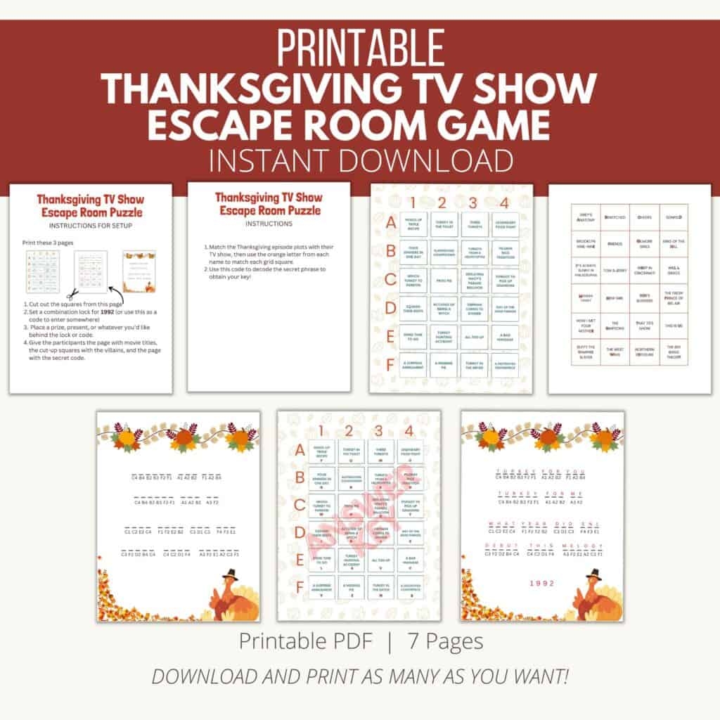 A Fun Thanksgiving TV Show Escape Room Game To Play This Year Add A Little Adventure