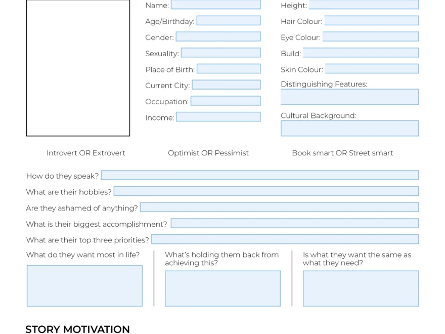 A Guide To Character Sheets For Romance Authors Edits Revisions Romance Editing By Sarah Reside