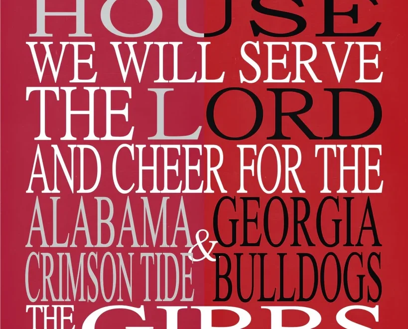 A House Divided Alabama Crimson Tide Georgia Bulldogs Personalized F Pixie Paper Store