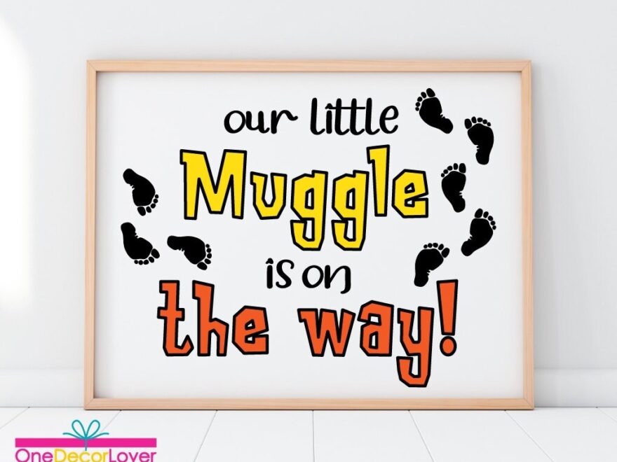 A Little Muggle Is On The Way Pregnancy Sign Little Wizard Printable Photo Prop Sign Baby Announcement Maternity Photo Prop DIGITAL FILE Etsy