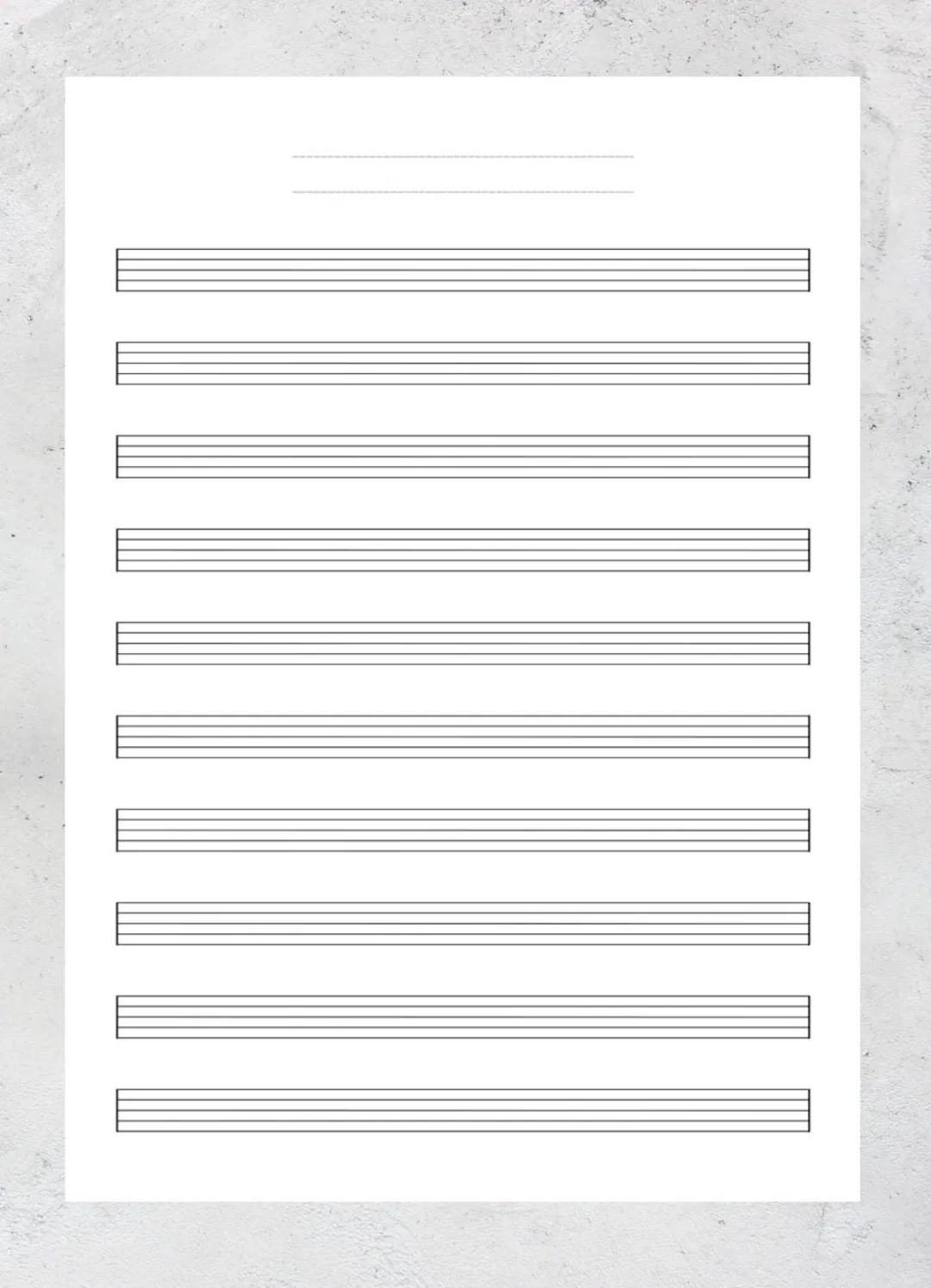 Printable Empty Music Sheet