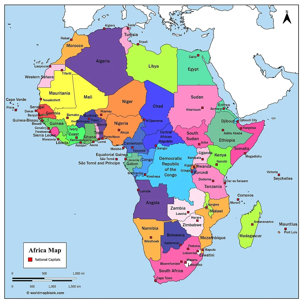 List Of African Countries Printable