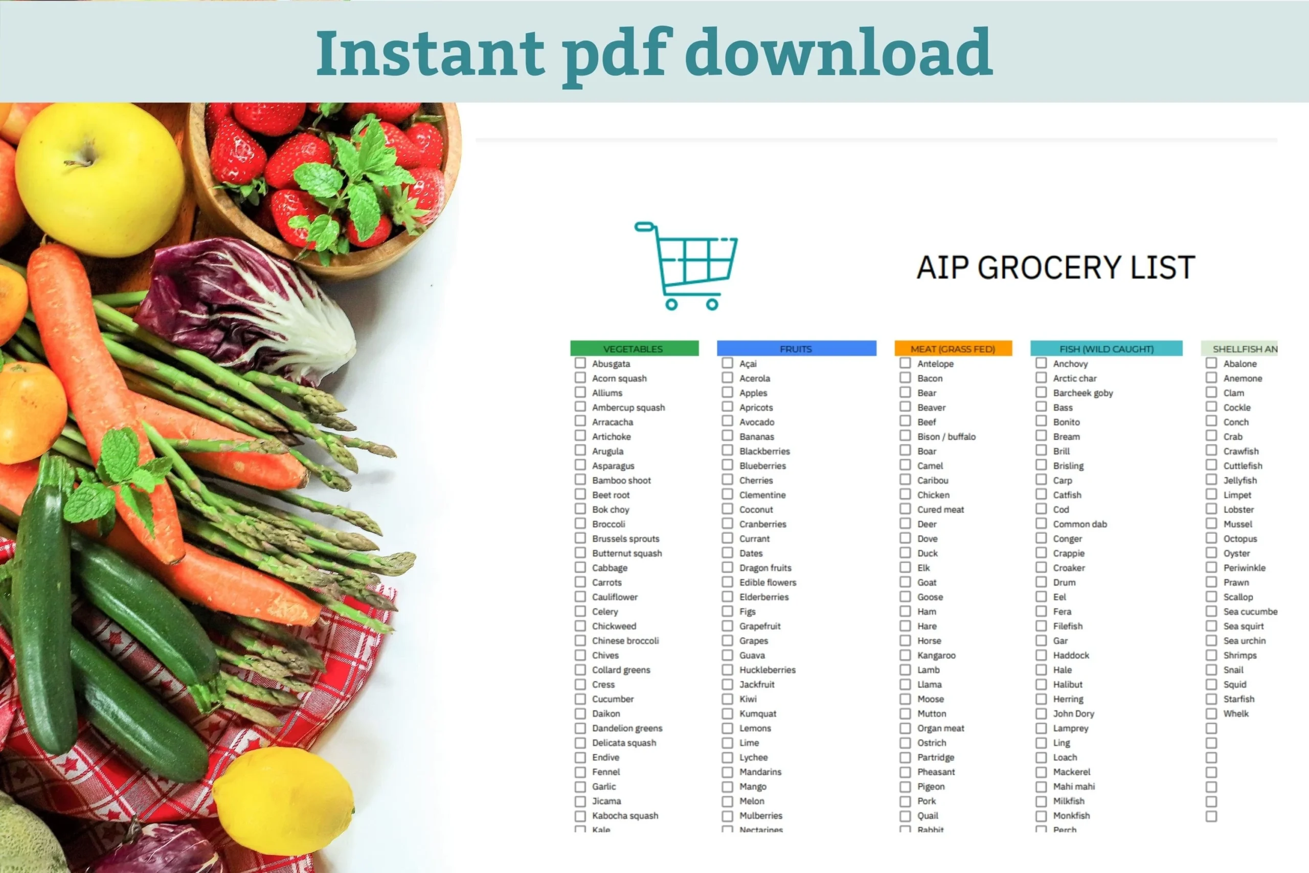 AIP Food List Printable Paleo Autoimmune Protocol Grocery Checklist Pdf Download Etsy AIP Food List Printable Paleo Autoimmune Protocol Grocery Checklist Pdf Download Etsy