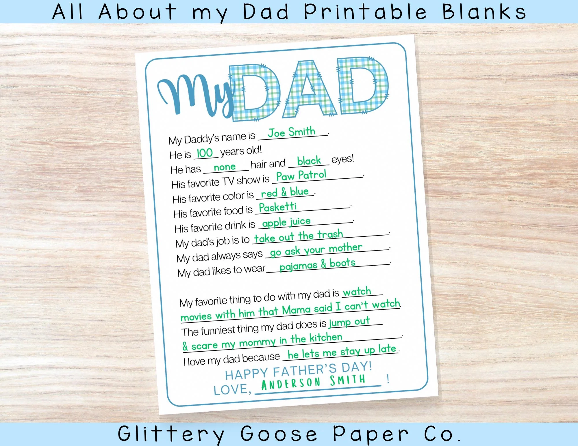 Paper Tv Dad Printable