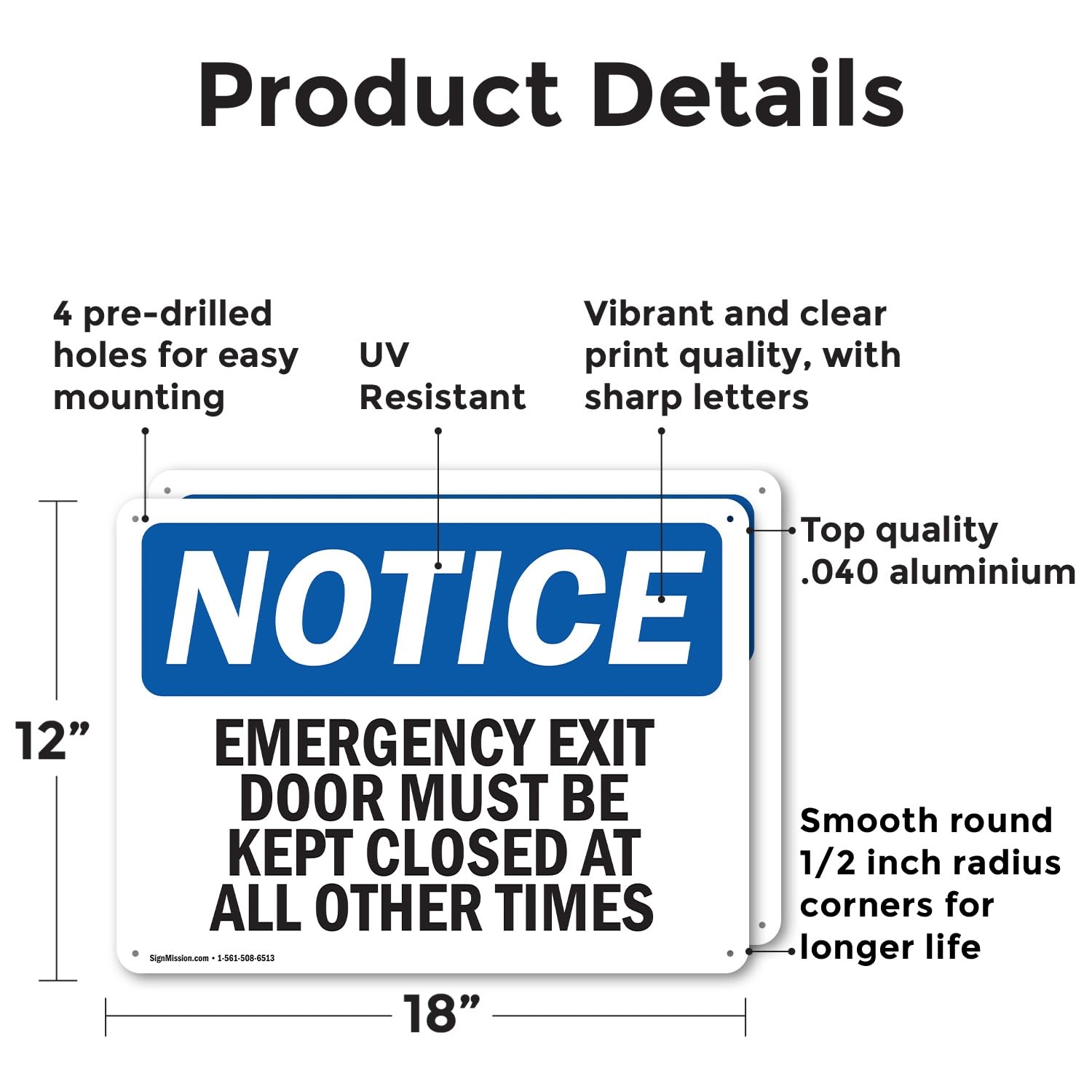 Amazon 2 Pack Emergency Exit Only Door Must Be Kept Closed OSHA Notice Sign 18 Inch X 12 Inch Indoor Outdoor Rust Free Aluminum Metal Signs For Workplace Workshop And Construction Site Made In Amazon 2 Pack Emergency Exit Only Door Must Be Kept Closed OSHA Notice Sign 18 Inch X 12 Inch Indoor Outdoor Rust Free Aluminum Metal Signs For Workplace Workshop And Construction Site Made In