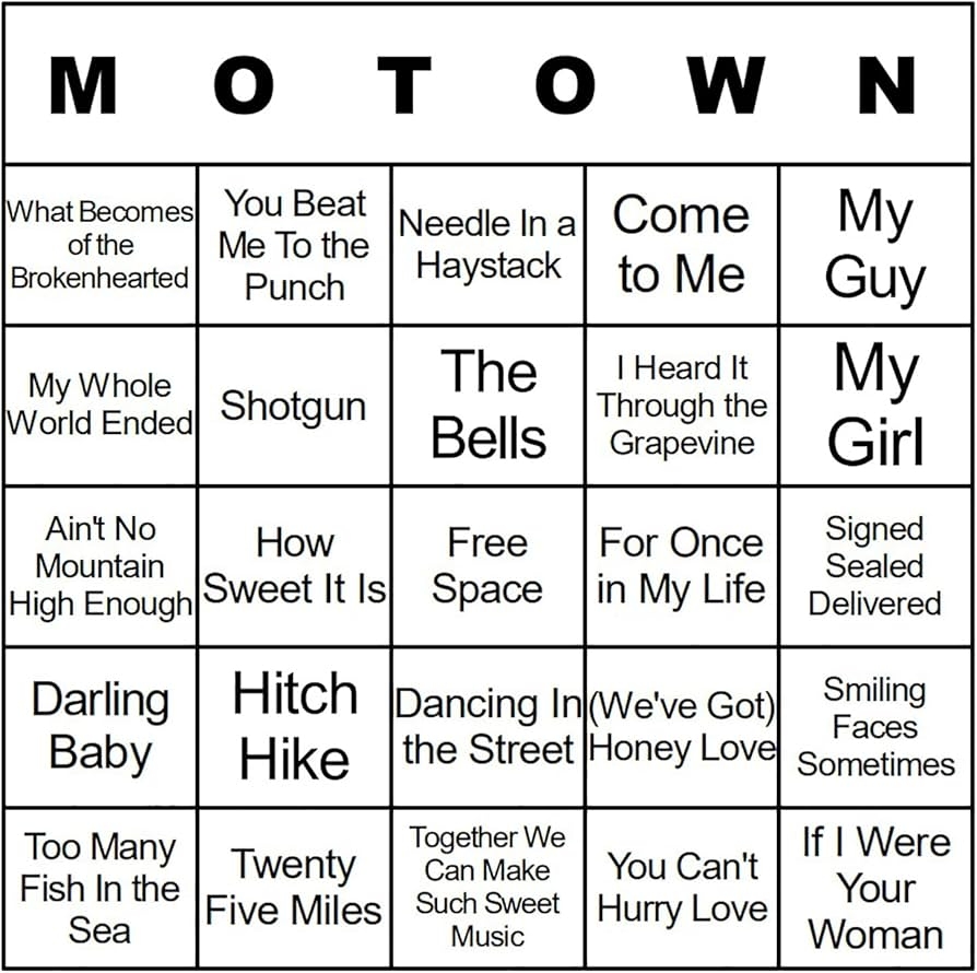 Amazon CardTunz 100 Music Bingo Cards Printed And Laminated Many Music Types Available Motown Toys Games