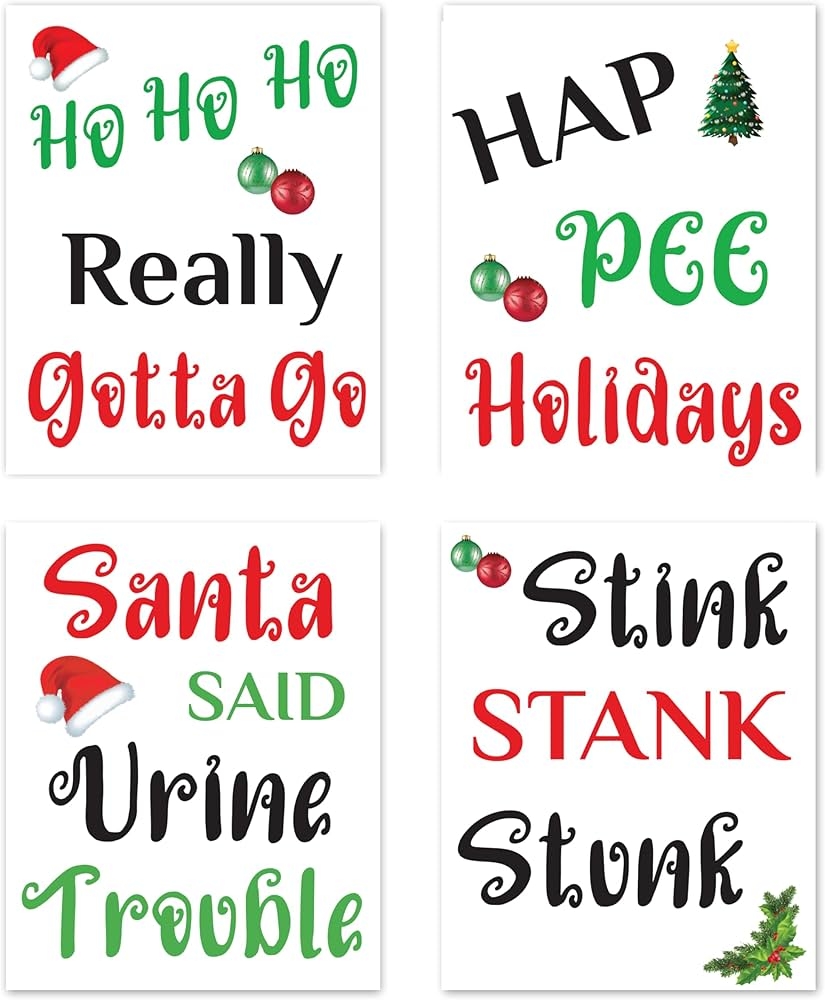 Christmas Restroom Signs Printable