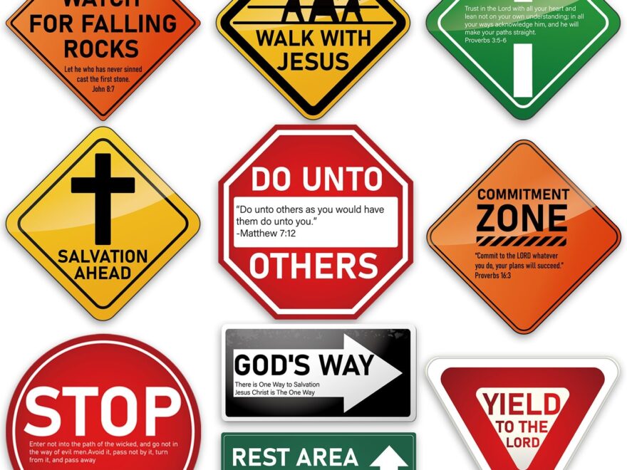 Amazon Frienda 10 Pcs Christian Road Sign VBS Road Trip Decorations Paper Religious Bulletin Board Cutouts Construction Party For Halloween Trunk Or Treat Classroom Bible Sunday School Church Decor Office Products