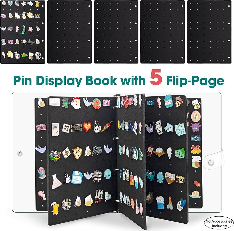Amazon PACMAXI A4 Enamel Pin Display Book Organizer 300 Pin Capacity Clear PVC Cover Creative Pin Collection Portable Pin Trading Book Black 5 Page Amazon PACMAXI A4 Enamel Pin Display Book Organizer 300 Pin Capacity Clear PVC Cover Creative Pin Collection Portable Pin Trading Book Black 5 Page