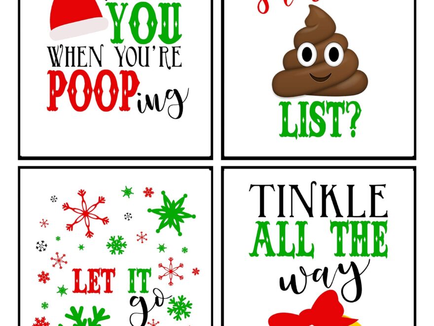 Amazon Silly Goose Gifts Funny Christmas Bathroom Themed Art Print Wall Sign Poster Set Funny Bathroom Set Of 4 Posters Prints