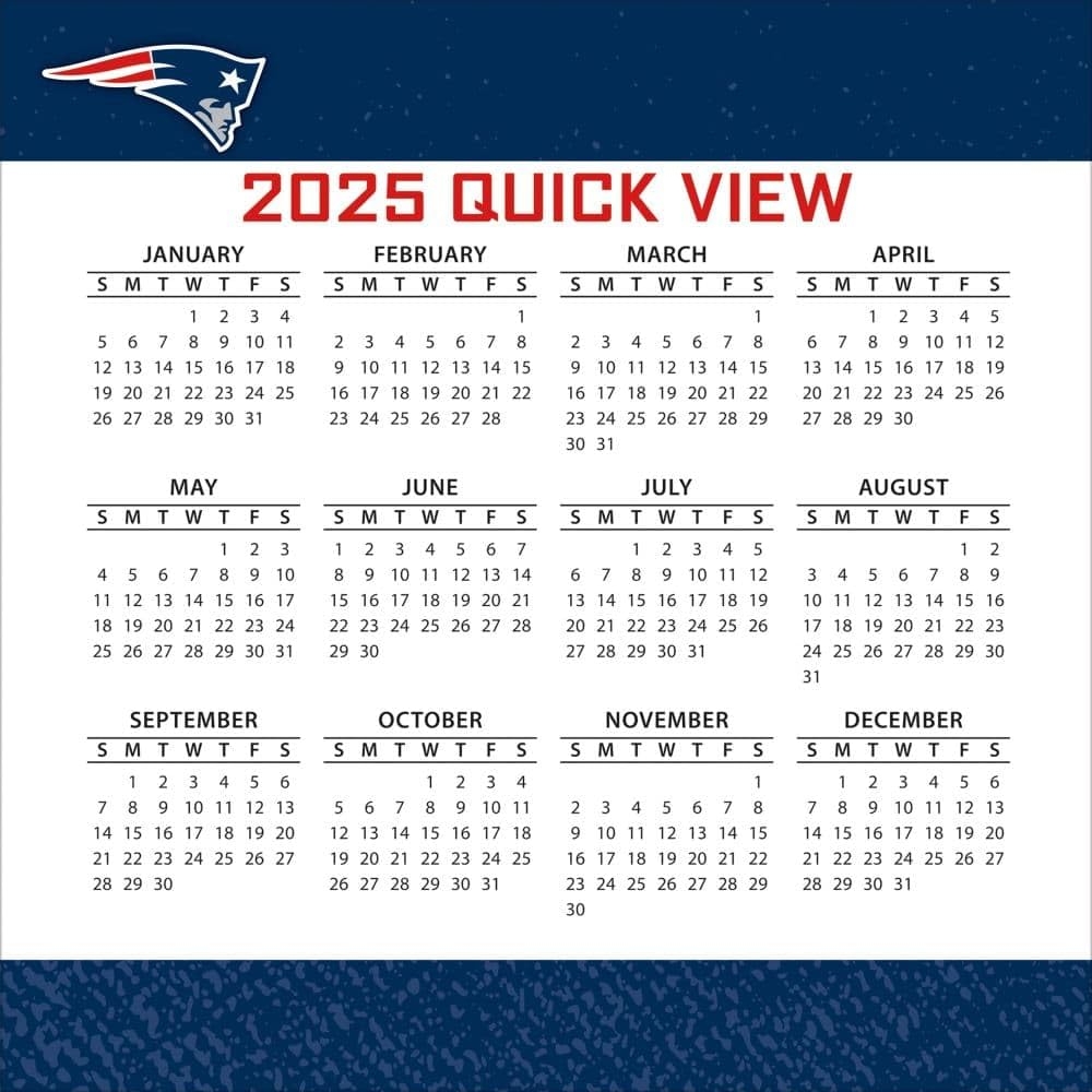 Patriots Printable Schedule 2025-2026