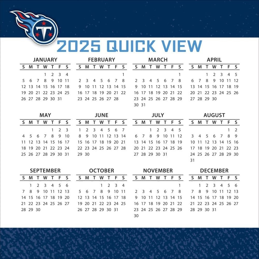 Amazon Turner Sports Tennessee Titans 2025 Box Calendar 25998053117 Office Products