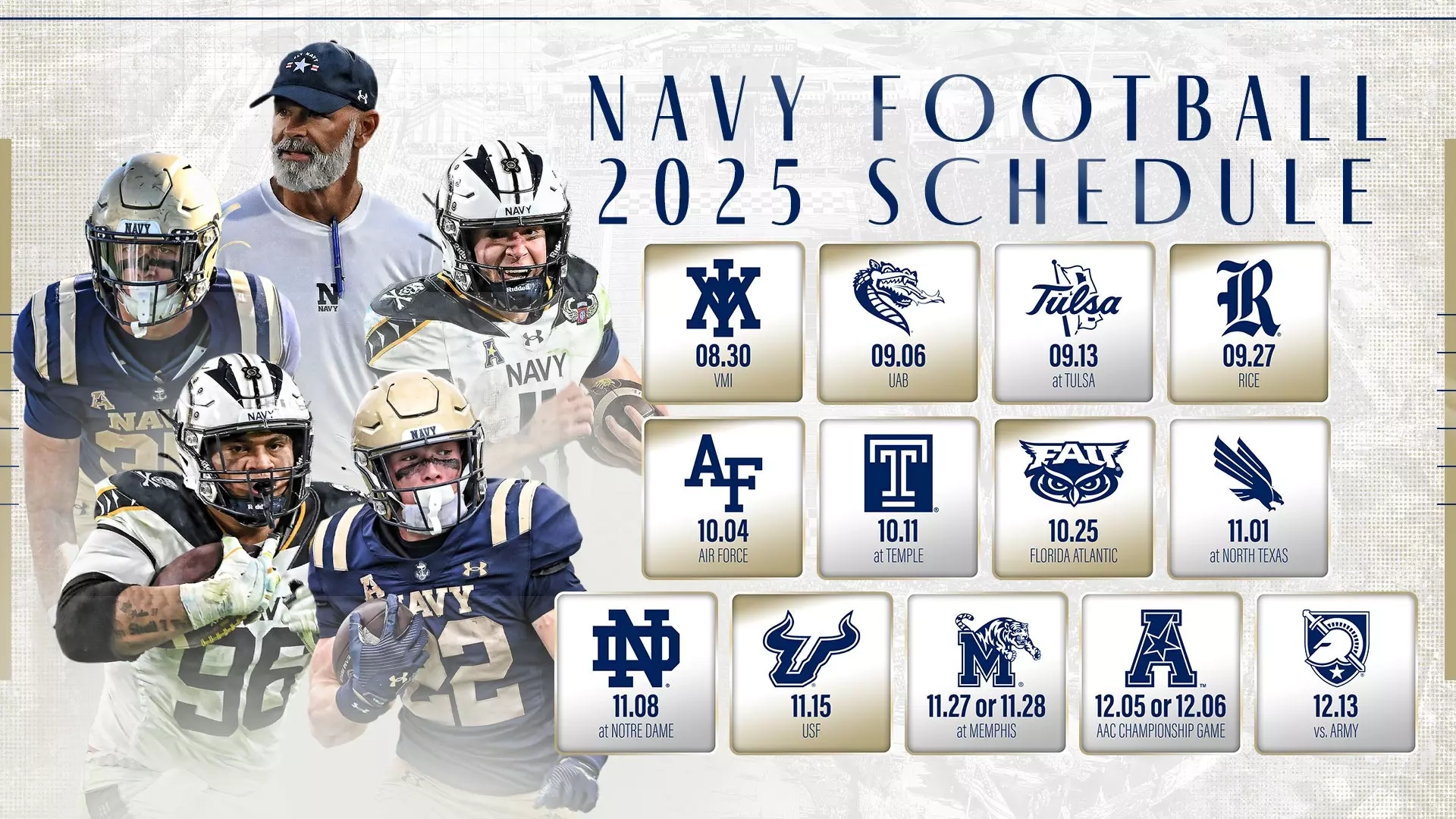 American Athletic Conference Announces 2025 Navy Football Schedule Naval Academy Athletics