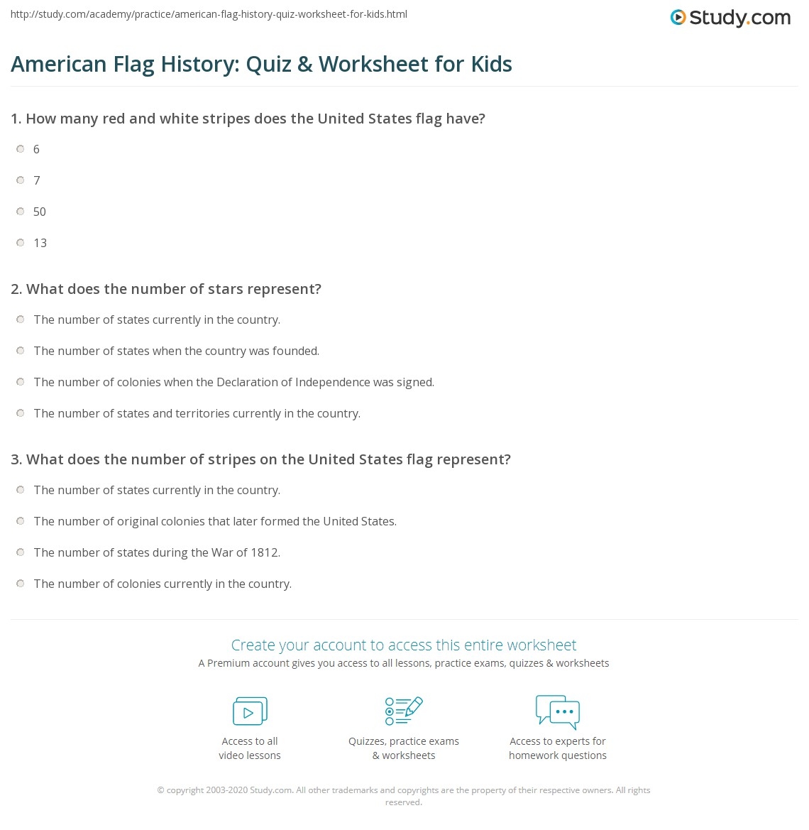 American Flag History Quiz amp Worksheet For Kids Study Worksheets Library American Flag History Quiz amp Worksheet For Kids Study Worksheets Library