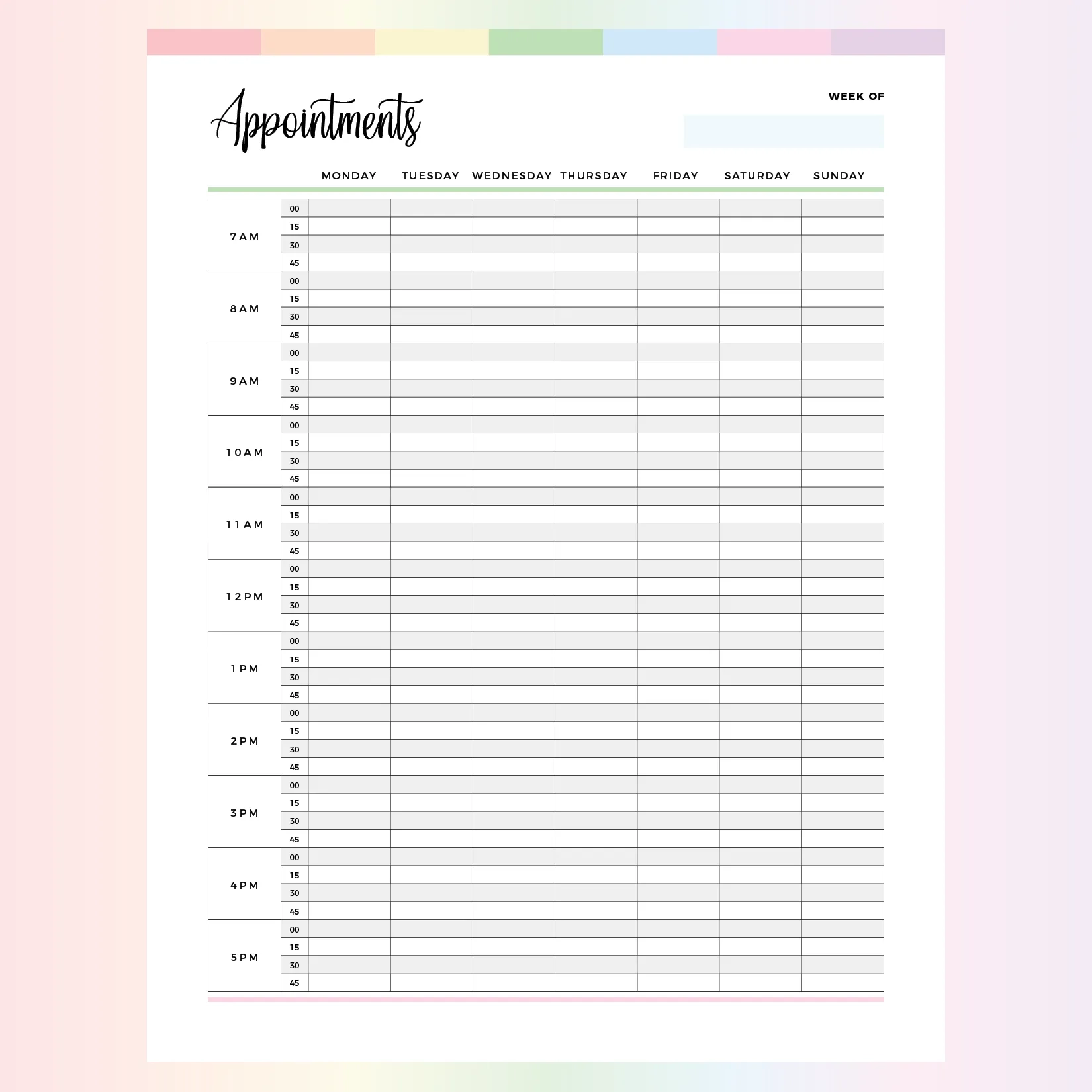 Appointment Planner Printable Instant Download PDF A4 And US Letter Plan Print Land