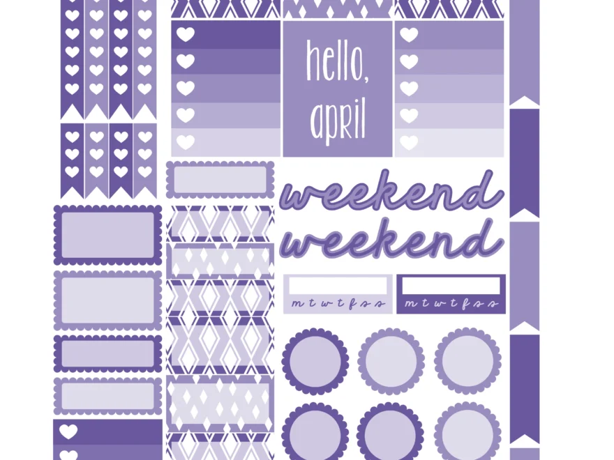 April Functional Planner Stickers Free Printable Pink Bows Twinkle Toes