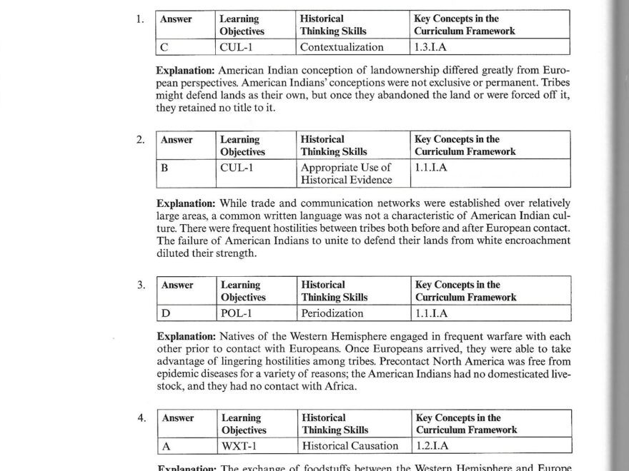 APUSH Period 1 Test Answer Key 2017 Mr Lhuillier s Class