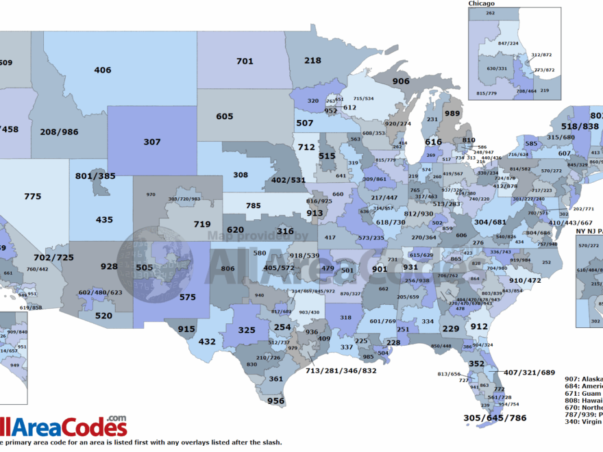 Area Code Map Interactive And Printable