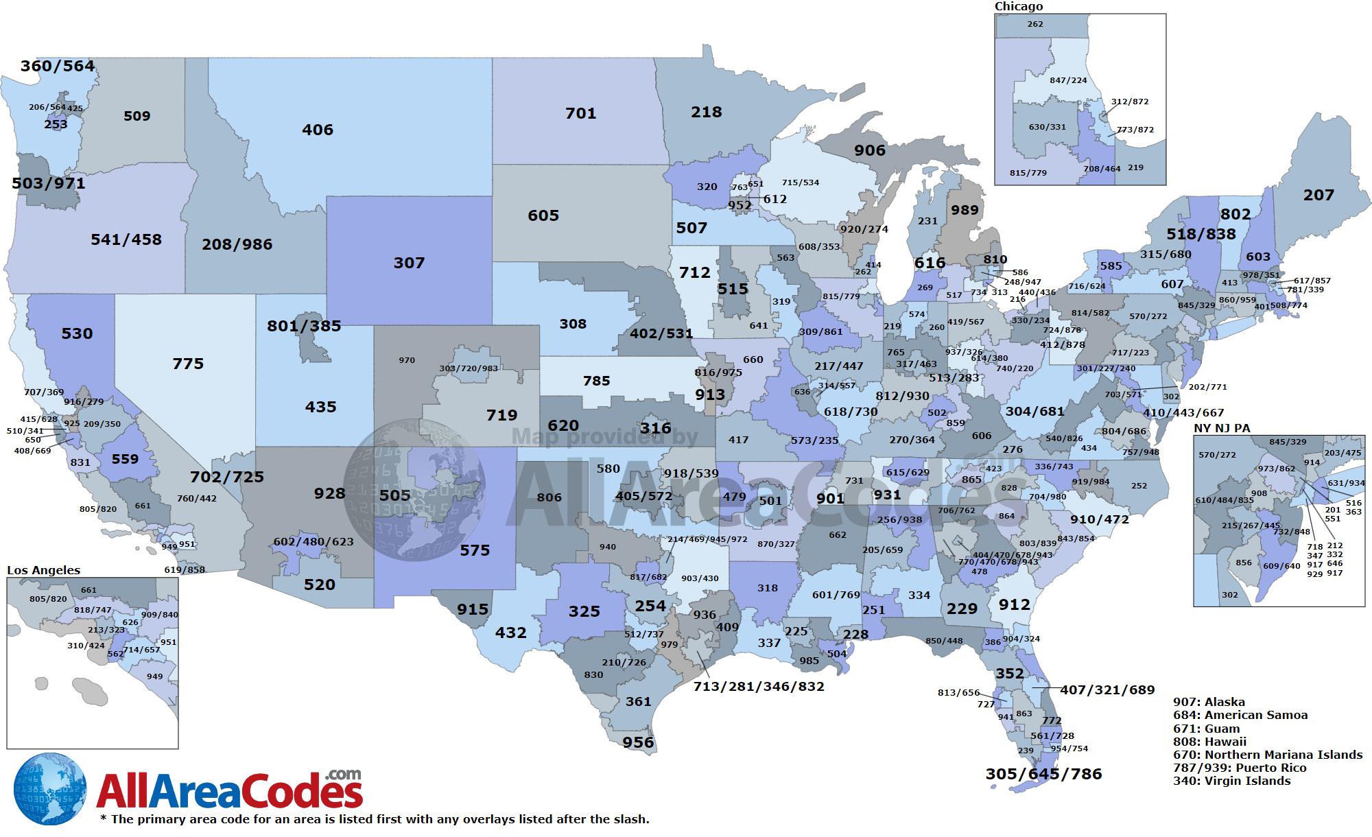 Area Code Map Interactive And Printable