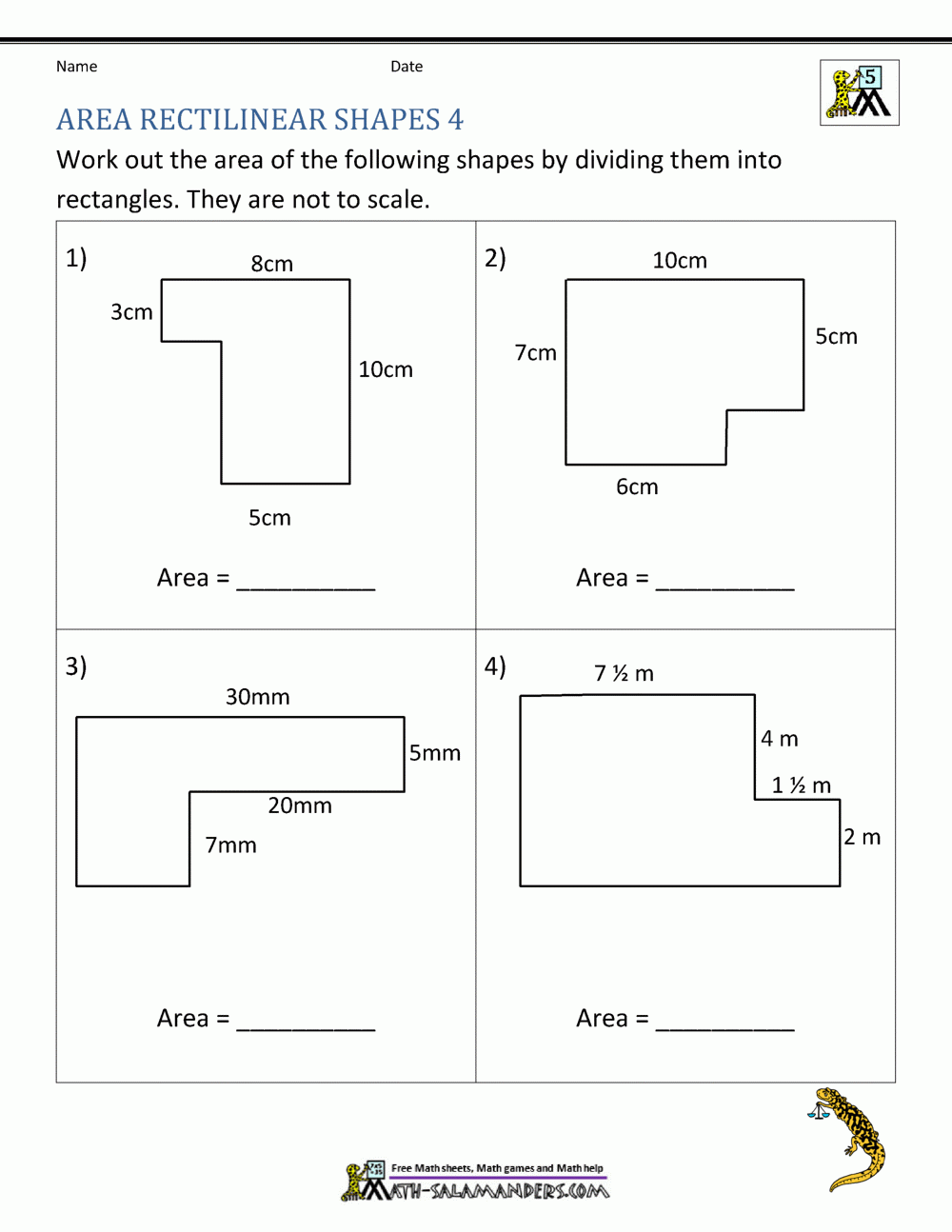 Area Of Rectangle Worksheets Area Of Rectangle Worksheets