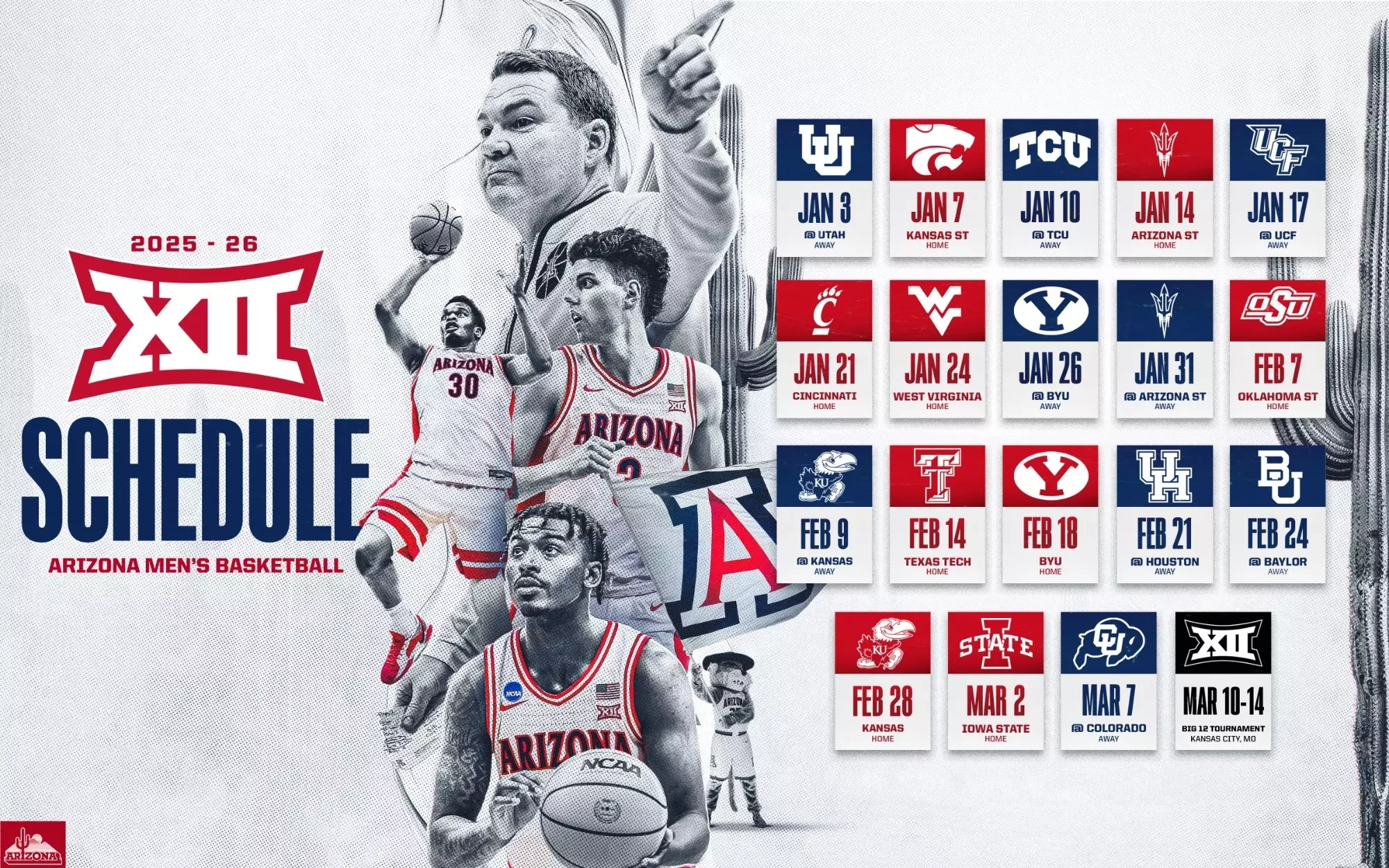 Arizona Men s Basketball Announces Dates Opponents For 2025 26 Schedule University Of Arizona Athletics