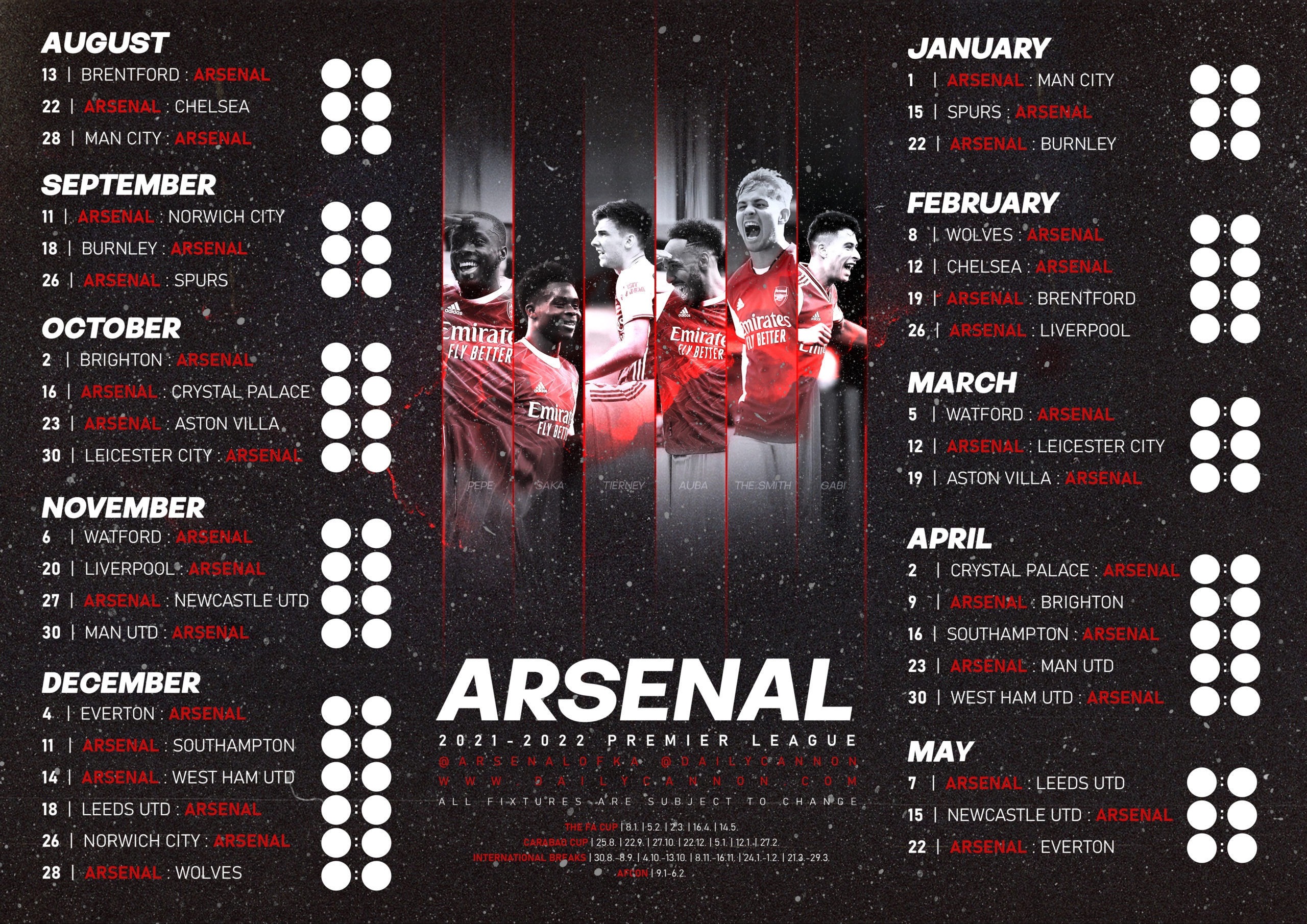 Premier League Printable Schedule