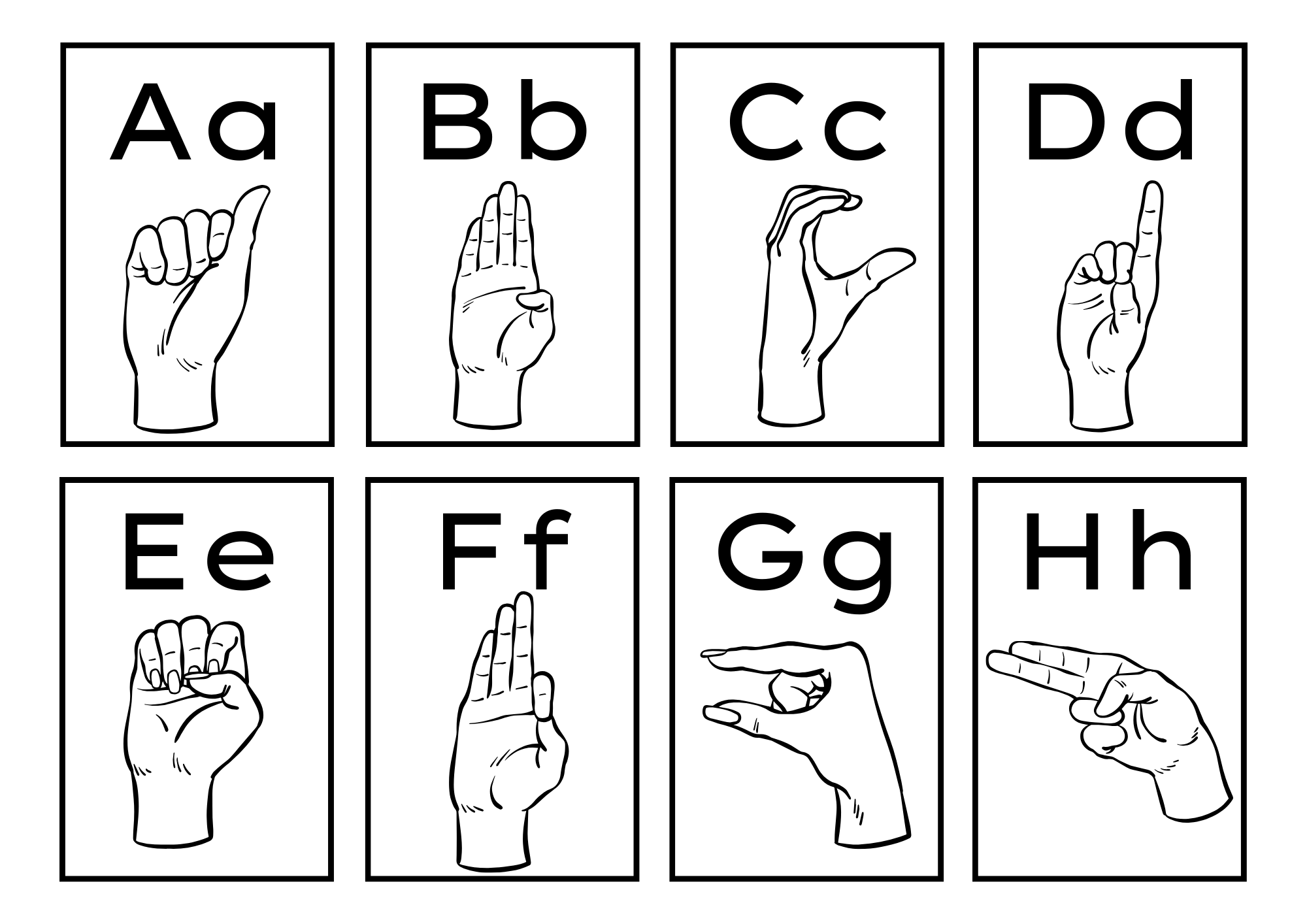 Sign Language Flashcards Printable