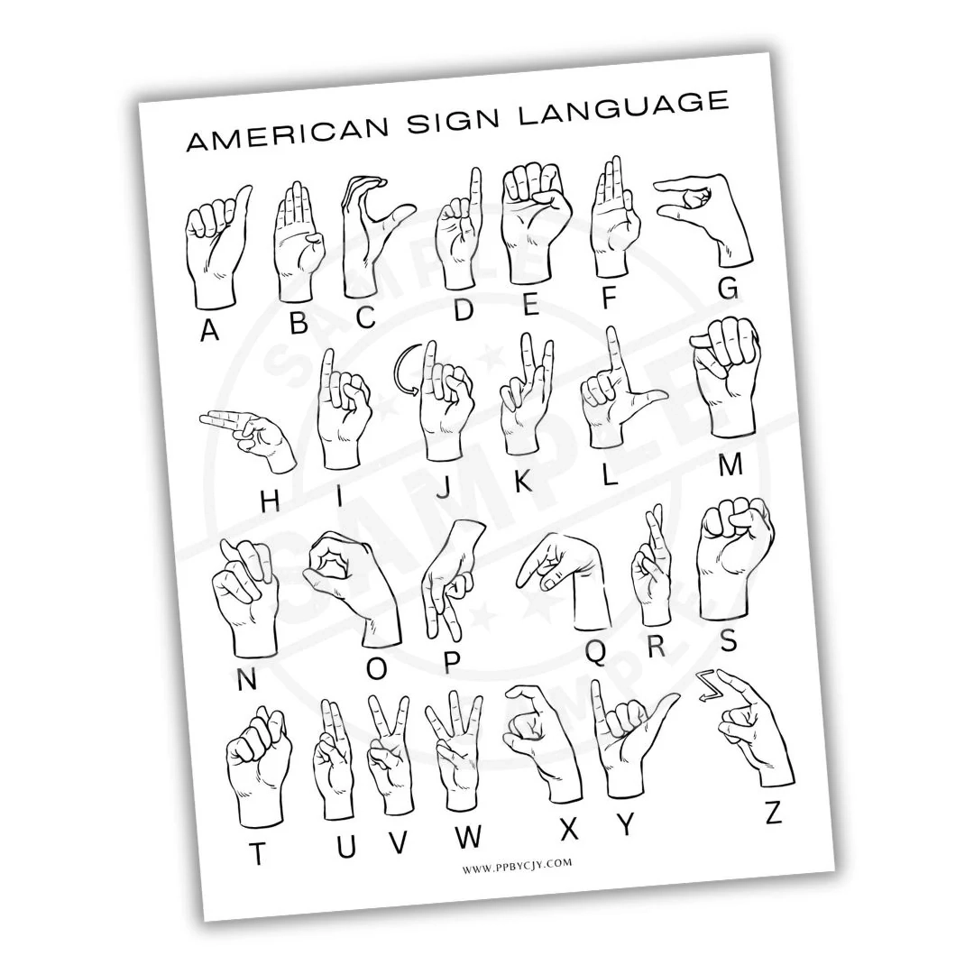 Printable Sign Language Pages