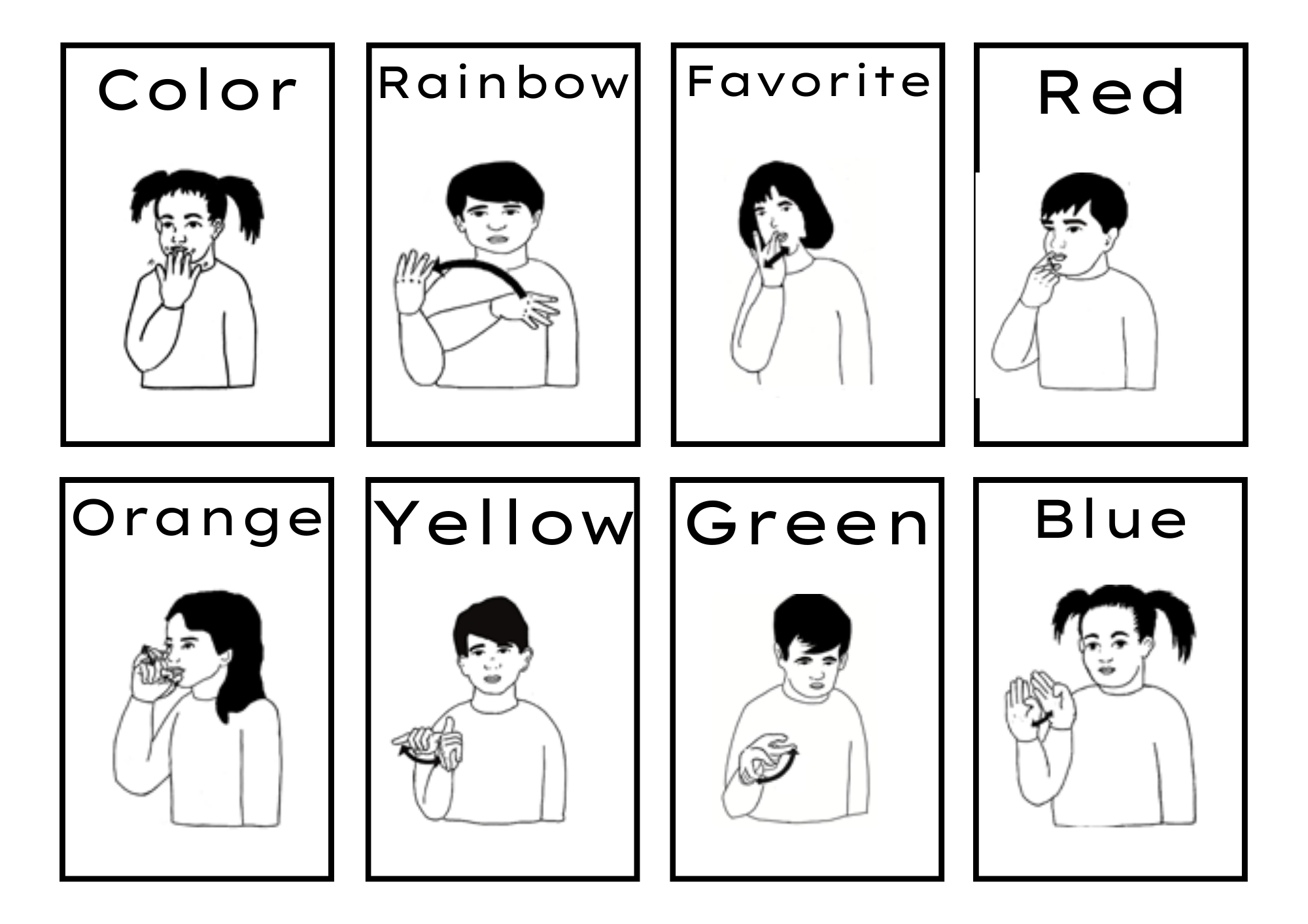 ASL Colors Flashcards B W Color Boarders Classful ASL Colors Flashcards B W Color Boarders Classful
