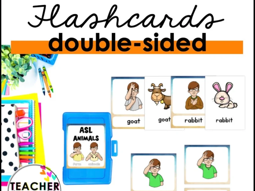ASL Farm Animal Flashcards Sign Language Learning PDF Etsy