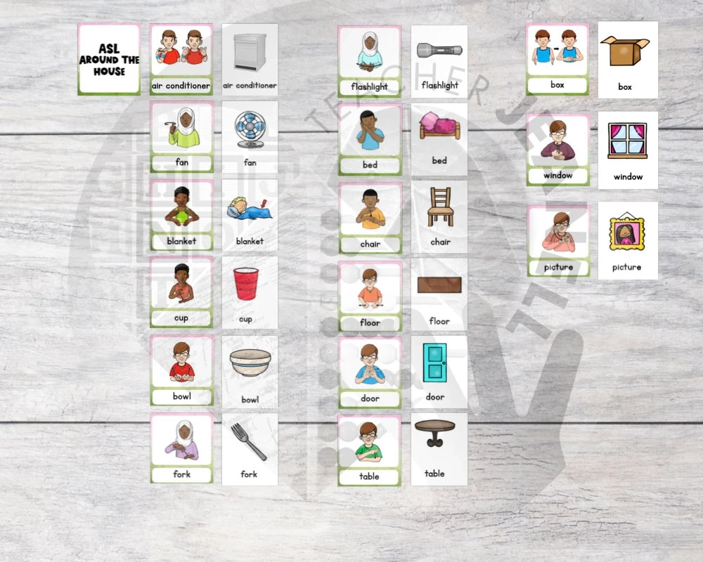 Sign Language Printable Card For Shovel Sign Language Printable Card For Shovel