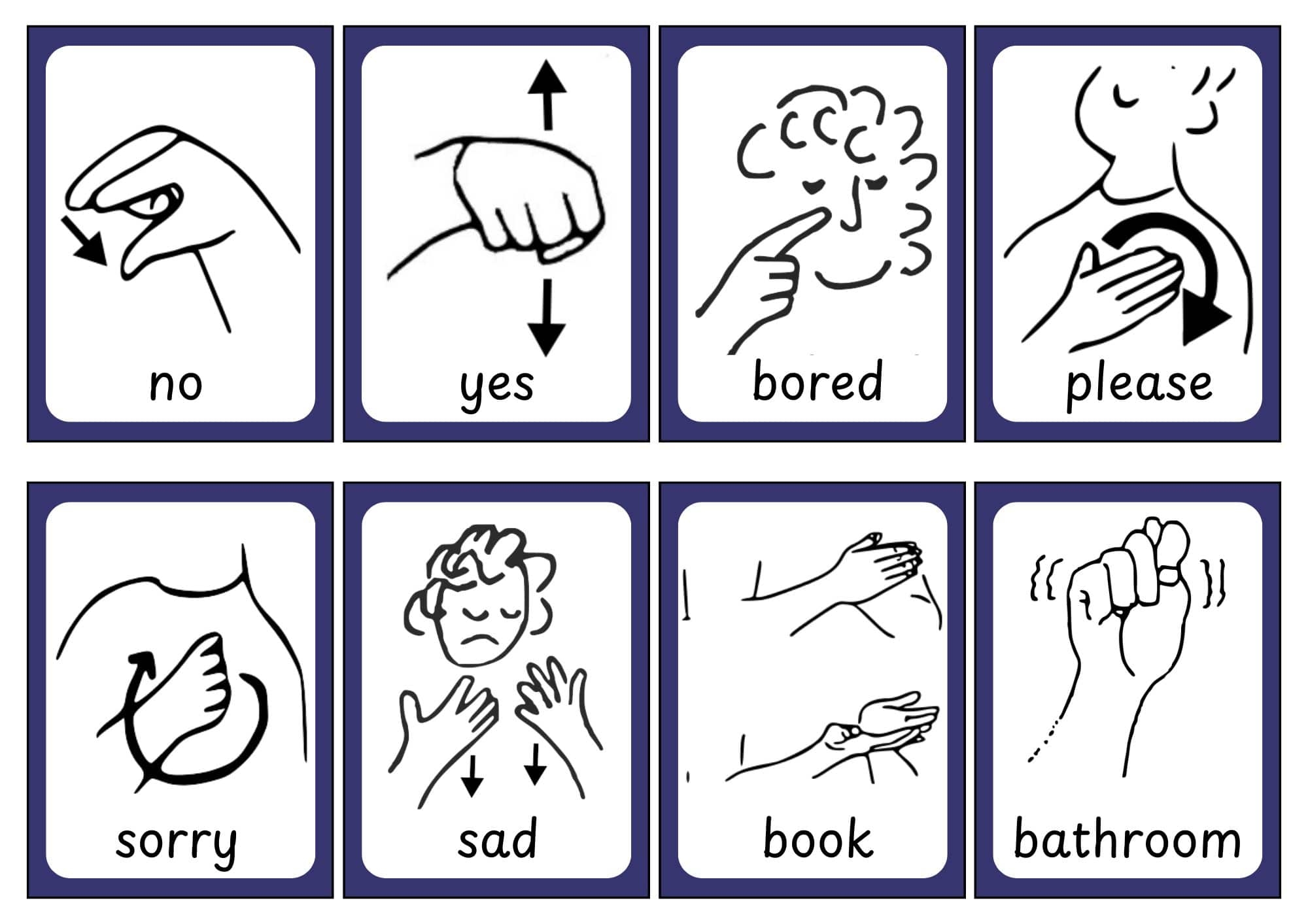 Commonly Used Sign Language Phrases Printable Commonly Used Sign Language Phrases Printable