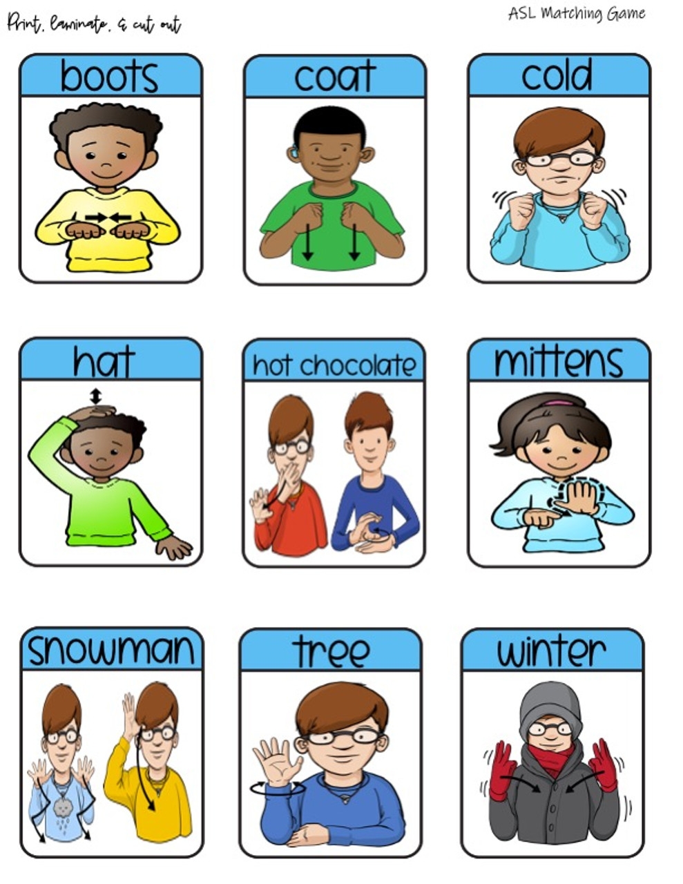 Printable Sign Language Words For Toddlers
