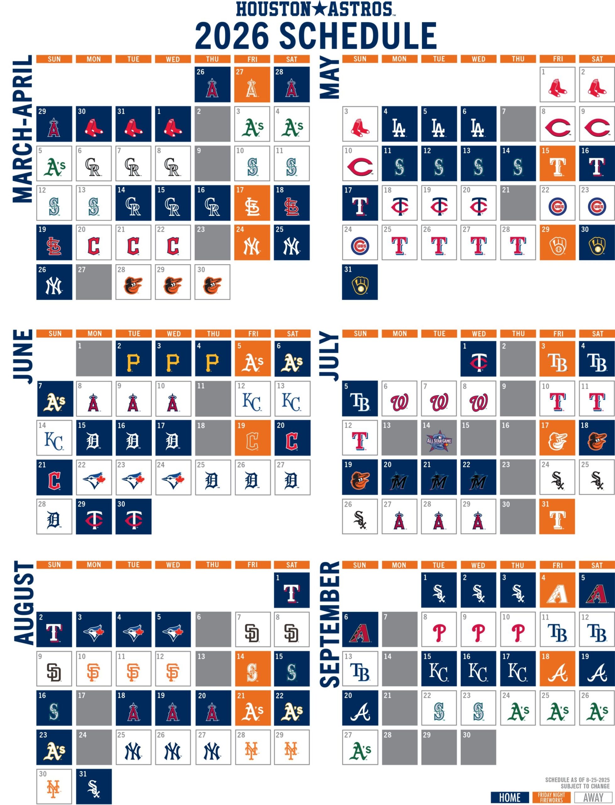 Astros Printable Schedule Houston Astros