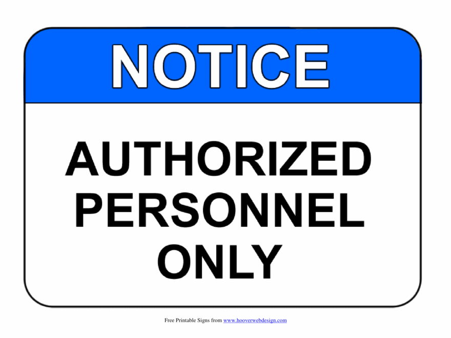 Authorised Personnel Only Signs Poster Template