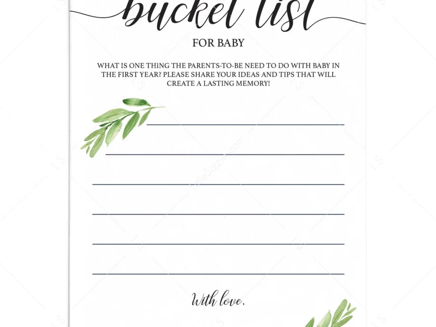 Baby Bucket List Cards Printable Instant Download Baby Keepsakes LittleSizzle