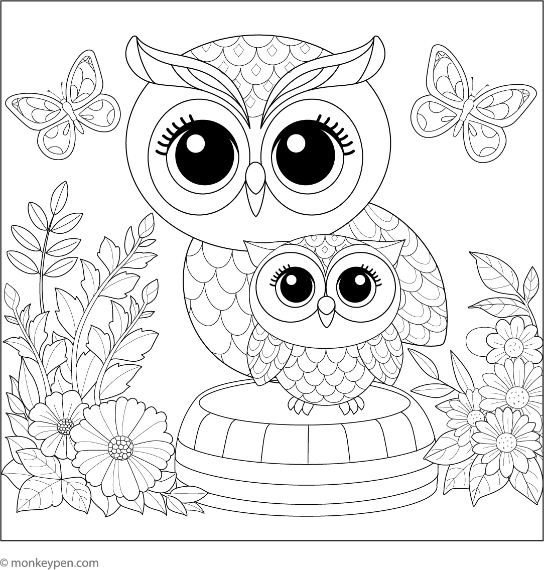 Printable Owl Color Sheet Printable Owl Color Sheet