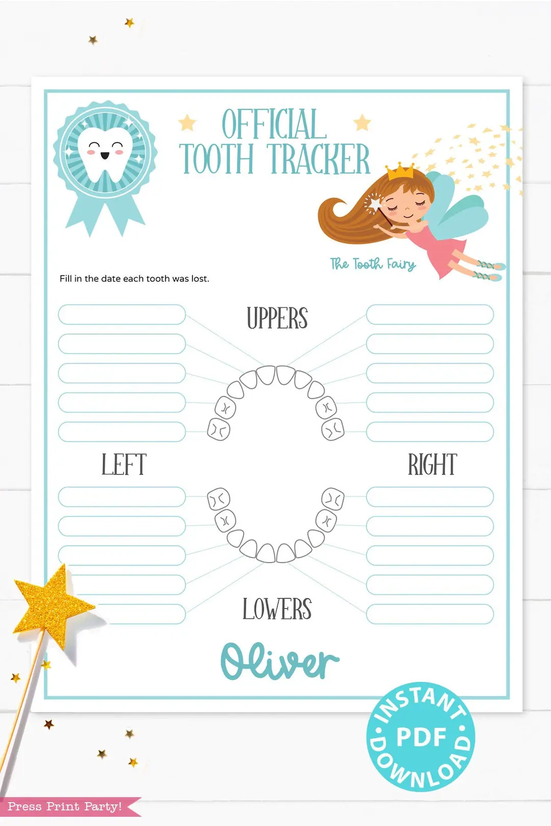 Tooth Chart Lost Teeth Printable