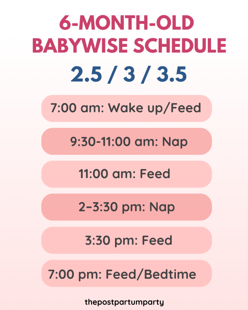 Printable Babywise Monthly Schedules