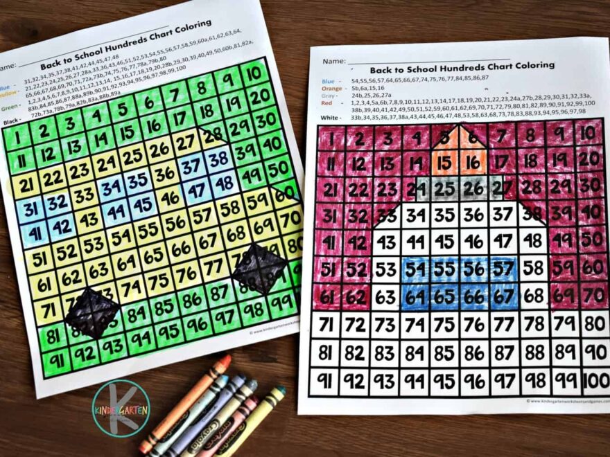 Back To School Interactive Hundreds Chart Printable Activity
