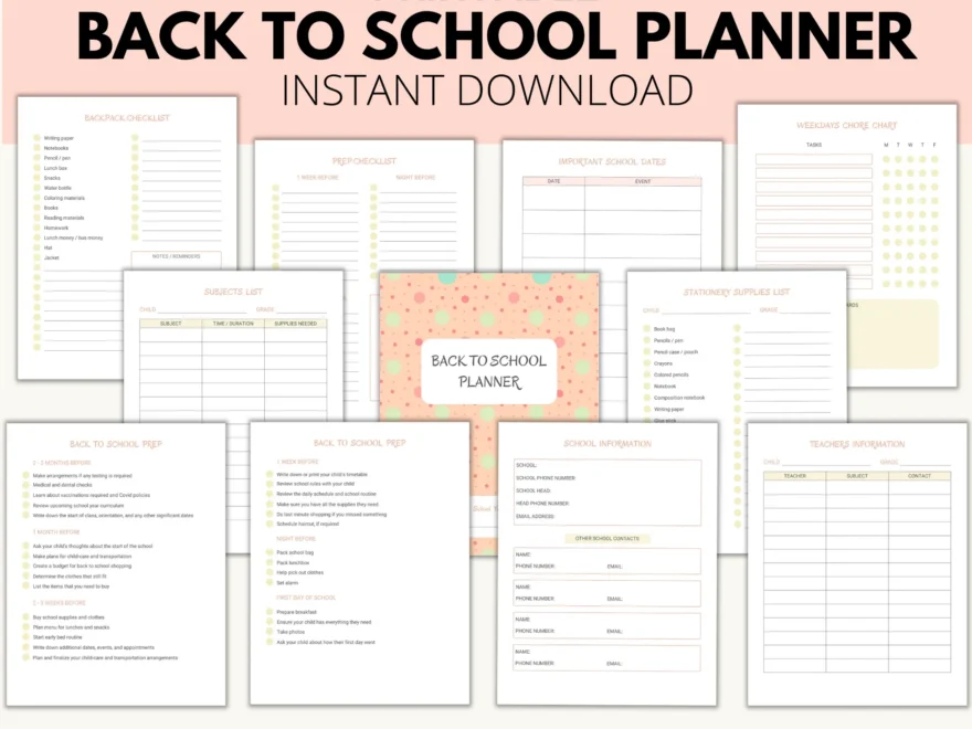Back To School Planner Add A Little Adventure