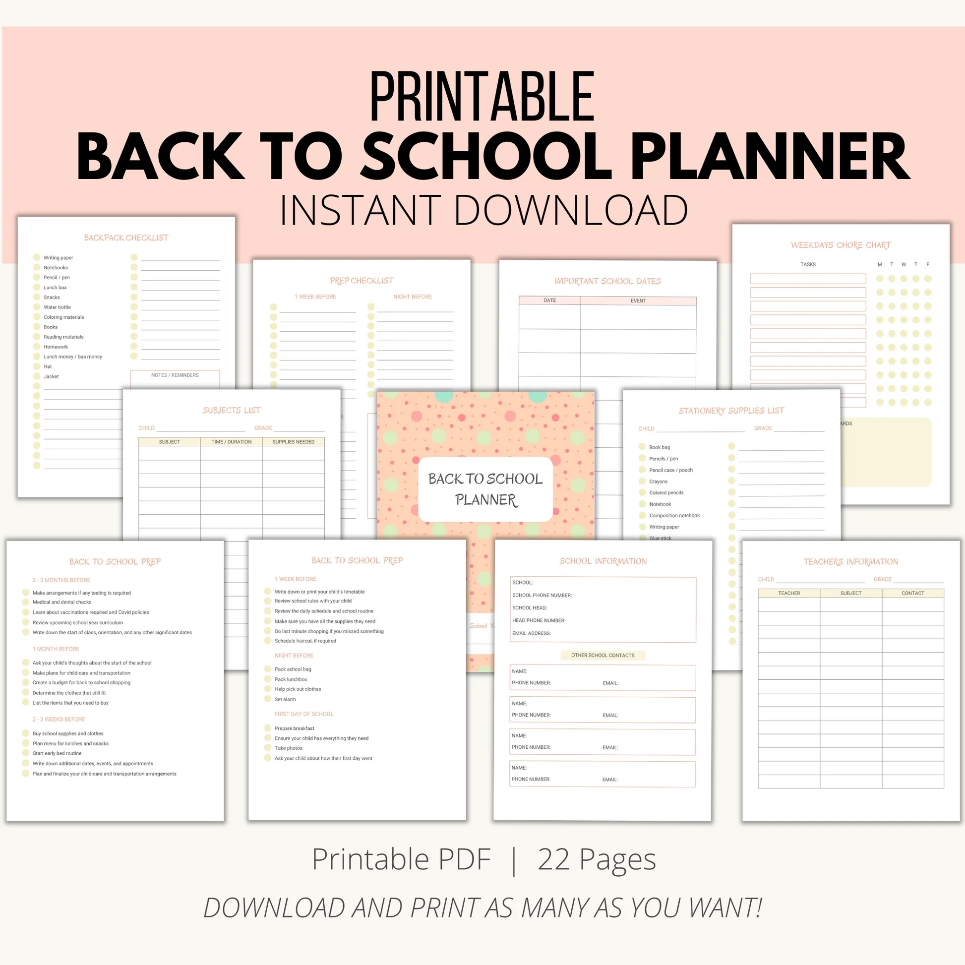Back To School Planner Add A Little Adventure